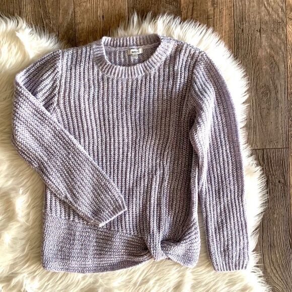 Kensie knot front lavender sweater - Picture 1 of 5
